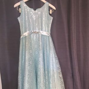 Blue Lace dress KID size 14